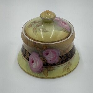 Antique Gibson & Sons Windsor Art Ware Covered‎ Pot Rose Floral England